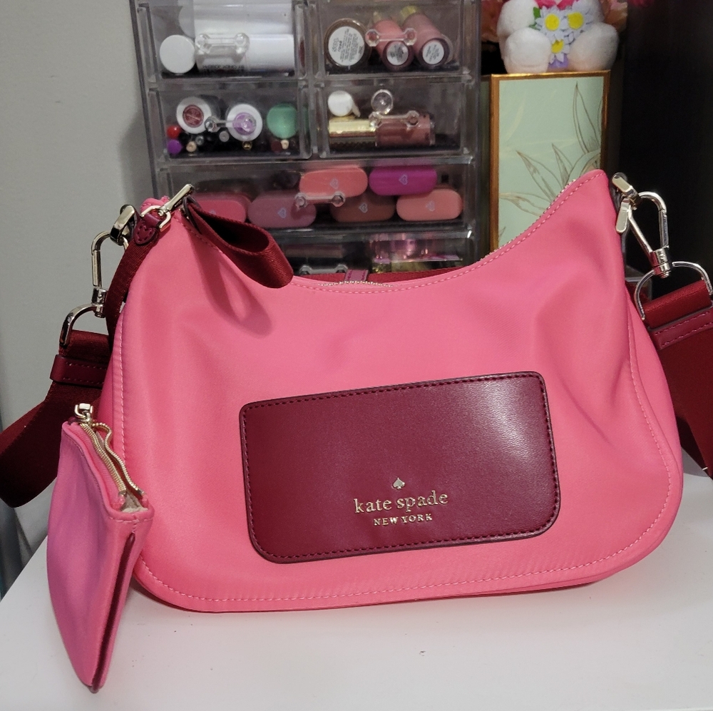 Kate Spade Pink and Red Women's Shoulder Bag Like New